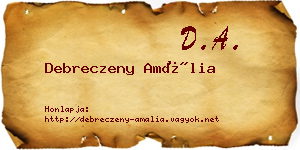 Debreczeny Amália névjegykártya