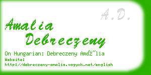amalia debreczeny business card